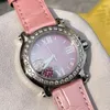 Wristwatches Designer Vintage Diamond-encrusted Steel Case Crocodile Leather Strap Quartz Watch 2024 Women's Fashion Luxury