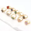 Роскошные дизайнерские кольца из натуральной ракушки клевера для женщин с блестящими блестящими кристаллами, счастливое кольцо из 18-каратного золота с открытой любовью Jewelry2257