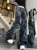 Damesjeans Vintage Hoge Taille Kwastje Wijde Pijpen Zwarte Dames 2024 Baggy Cargo Denim Broek Meisjes Y2K Losse Casual Oversized Broek