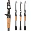 RODS TELESOCPICミニルアーロッドベイトキャスティングスピニングカーボンハードライトベーストラウトフィッシングポール1.5m 1.8m 2.1m 2.4m