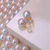 TIYINUO Real 18K Gold AU750 Natural Pearl Stud Earrings Fine Jewelry For Woman Party Office Classic Gift Delicate Present 240220