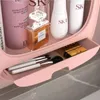 Depolama Kutuları Duvar Asma Makyaj Kutusu Çekmece Tipi Banyo Organizatör Abs Plastik Şeffaf Toz Geçirmez Kozmetikler