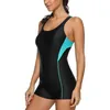 attraco women Sports Swimwear Fitness Swimsuit Pathwork Companization Propear Back Bathing Suits التخليص 240219