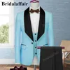 Ternos masculinos Bridalaffair Laranja Pansy Masculino Slim Fit Xale Lapela Casamento Smoking 3 Peças Conjuntos Feito Sob Medida Traje de Negócios Homme