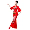 Stage Wear Hanfu Style Yangko Performance Square Dance Costume Fan Umbrella Traditional Chinese