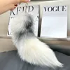 40cm/16" Real Genuine Fox Fur Tail Keychians Cosplay Toy Car KeyChain Bag Charm Pendant Gift