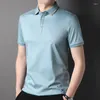 Polos pour hommes Design d'été Hommes Polo en soie T-shirt Marque Top Qualité Mince Respirant Casual Business Cltothing