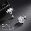 Ewya 925 Sterling Silver 0,2-2CT D VVS1 6 Diament z bolonką z kolczykami do śrubowych dla kobiet Wedding Fine Jewelry 240219