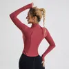 Chemises actives Blazer de yoga mince à haute élasticité pour femmes taille à l'extérieur portant des collants demi-fermeture éclair à manches longues automne haut Deportivos Mujer Gym