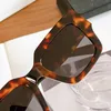 Havana Grey Squared Sunglasses 40499 Kobiety luksusowe szklanki odcienie projektant okularów UV400