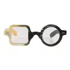 Unieke handgemaakte witte zwarte halfronde vierkante hoorn zonnebril optische brillen brillen frame mode frames265o