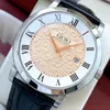 Wristwatches 2024 Mens Automatic Mechanical Watch Rose Gold Stainless Steel Black Leather White Rome Dial Sapphire 42mm