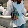 Kvinnor midja väska vattentät gatkläderbältes väskor Fanny Pack Girls Sling påsar holografisk telefonpåse sportväska heuptasje1247t