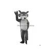 Mascot Costumes Hallowee Christma Wolf Costume Cartoon Theme Character Carnival Adt Unisex Dress Christmas Fancy Performance Party D Dhzf4