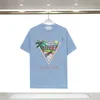 T-shirt Kasab New Tennis Club Letter Cotton Manga de manga curta para homens e mulheres, além