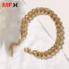 Bracelet cubain en acier titane personnalité hip-hop dominatrice mode chaîne épaisse micro incrusté de zircon bracelet en acier inoxydable lisse