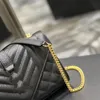 Diseñador de moda Bolso de hombro para mujer Bolso Monedero Cuero genuino Cadena cruzada Cuerpo Sobre de cuero de alta calidad con patrón acolchado en relieve de grano pequeño