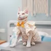 Luxury Cat Dress with Bow-tie Sphynx Cat Devon Rex Conis Cat Costume Kitten Outfits Sphynx Cat Dress Hairless Cat Clothing 240320
