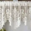 Curtain French Princess Style Flower Lace Short Tulle White Elegant Sheer Half Coffee Drapes For Kitchen Cabinets Door