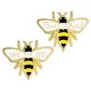 Broches en émail drôles broches abeille mignon petit insecte femmes Badge chemise de noël décor broche 2024226