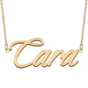 Cara Name Necklace Custom Nameplate Pendant for Women Girls Birthday Gift Kids Best Friends Jewelry 18k Gold Plated Stainless Steel