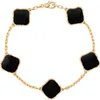 Luxo trevo diamante colares conjunto de jóias de trevo para mulheres colares de flores trevo brinco pulseiras van trevo pulseira presentes pulseira 18k pulseira de ouro mãe