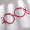 Chain 2Pcs Elastic Rope Chain Couple Bracelets Heart Pendant Lover Magnet Braided Magnetic Distance Friendship Bracelet Jew Dhgarden Dhmgt