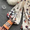 Bluzki damskie styl etniczny moda luźne kobiety koszule kwiatowy szyk 2024 wiosenne letnie rękawy puff żeńskie topy m-2xl