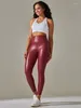 Женские леггинсы 2024, осенние модные брюки из искусственной кожи, женские разноцветные брюки с высокой талией, большие размеры, эластичные тонкие узкие сексуальные брюки
