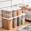 Garrafas de armazenamento Caixa de grãos transparentes recipientes selados com filtro tampa dupla aberta para cereais plásticos domésticos
