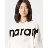 Isabel Marants Designer 23aw Marants Kvinnor Huva Sweatshirt Letter Färg Blockering Vintage Tryck Bomull Casual rund hals huvtröja mode