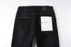 designer amirssNew Purple Brand Black Knee Old Patch Men's Jeans