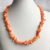 Colares Natural Irregular Laranja Coral Pedra Colar Ramo Plantlet Freeform Jóias Mudas Vintage Frisado Cadeia Strand Presente