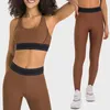 AL-10 Yoga-Sport-BHs, Hosenanzug, BH, verstellbare Träger, mittlere Unterstützung, Jogger-Weste, hohe Taille, Boxer-Stil, Legging, Jogginghose, Tanz, Pilates, Fitness-Anzug