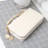 Wallets Woman Double Zipper Phone Bag Fashion Long Leather Ladies Solid Color Simple Coin Purses Clutch