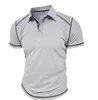 T-shirt à revers pour hommes Polo à manches courtes Polos de créateurs Chemises Homme Mode T-shirts à panneaux Couleur mature Blocage Coton Mélange Vêtements Été Respirant Tees