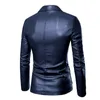 Spring Autumn Fashion Mens Lapel Leather Dress Suit Such Male Business Casual Pu Blazers Jacket 240222