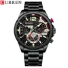 Curren Carreon 8395 Męskie Business Steel Band Watch Kalendarz kwarcowy Six Igle Multi -Ceument Glow In The Dark Mens Watch