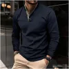 Men'S Polos Mens Long Sleeved Sports Shirt Fashionable And Minimalist Style Golf Printed Oversized 240106 Drop Delivery Apparel Men'S Otxof