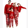 Tenues assorties pour la famille Joyeux Noël Tenues assorties pour la famille Ensemble pyjama Papa Maman Enfants Vêtements de nuit pour bébé Pantalons rouges marine Chemises Barboteuses Cadeaux de Noël