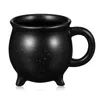 Kubki statywy kotł Ceramiczna woda kawy Picie Halloween Gift Milk Witch Cauldron