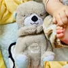Plush Dolls Breathing Otter Teddy P Toys Born Sensory Enlightenment Sound Light Soothing Slee Pie Baby Stuffed Fun 240106 Drop Deliver Ot1Tp