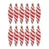 Christmas Decorations Tree Hanging Decoration Pointed Spiral Thread Decor Vibrant Color Ornaments 12pcs Painted