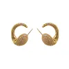 Earrings Designer For Women 24K Gold Plated Rhinestones Crystals Stud Earrings Zirconia Foxtail Earrings Personalized Female Party Weddings
