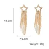 Kolczyki Dangle Fyuan Fashion Long Tassel Crystal for Women 2024 Bijoux luksus błyszcząca złota kolor biżuterii prezenty