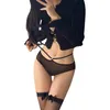 Damesslipje Dames Sexy Pure Kleur Kant Strik Lint Hol Slips Ierland Ondergoed Katoenen Lingerie voor dames