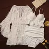 Kvinnors badkläder Kvinnor White Push Swimming Summer Sexig Hög midja Swim Suits 240226
