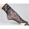 Chaussettes Bonneterie Dentelle Résille Cheville Élastique Robe Haute Creux Out Mesh Net Collants Femmes Été Sexy Portant Noir Drop Livraison Appar Dhcqk