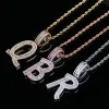 Necklaces TOPGRILLZ Custom Name Baguette Stone Letters Hip Hop Pendant Chain Gold Silver Bling Zirconia Men's Hip Hop Pendant Jewelry