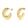 Boucles d'oreilles minimalistes en métal pour femmes, en acier inoxydable, Chic, dame et fille, demi-cercle, bijoux de fête Vintage